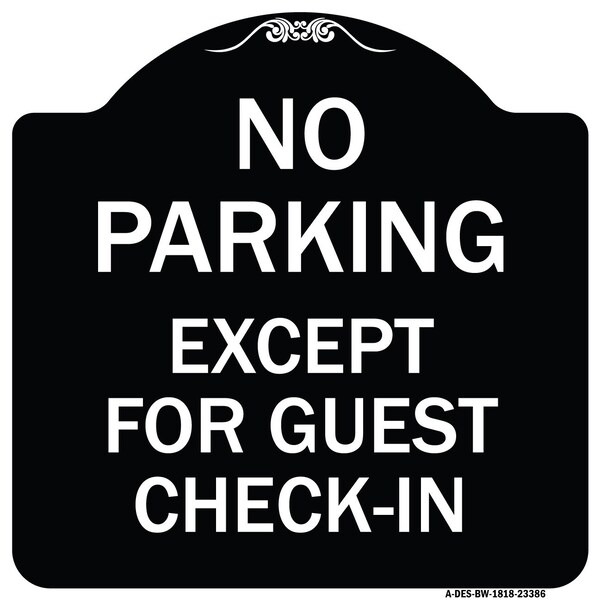 Signmission Parking Reserved for Guests Only Heavy-Gauge Aluminum Architectural Sign, 18" x 18", BW-1818-23386 A-DES-BW-1818-23386 - main
